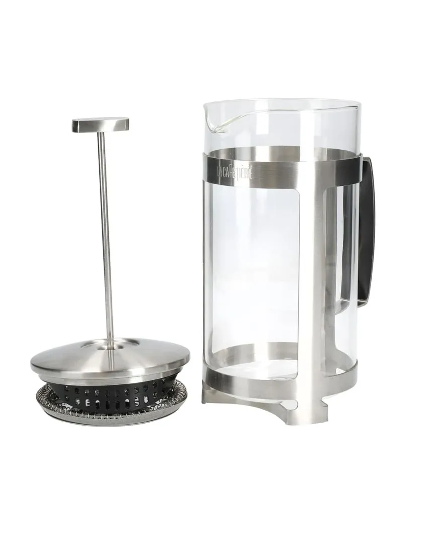 1 Litre Cafetiere With Two Coffee Glasses Trieste Gift Set