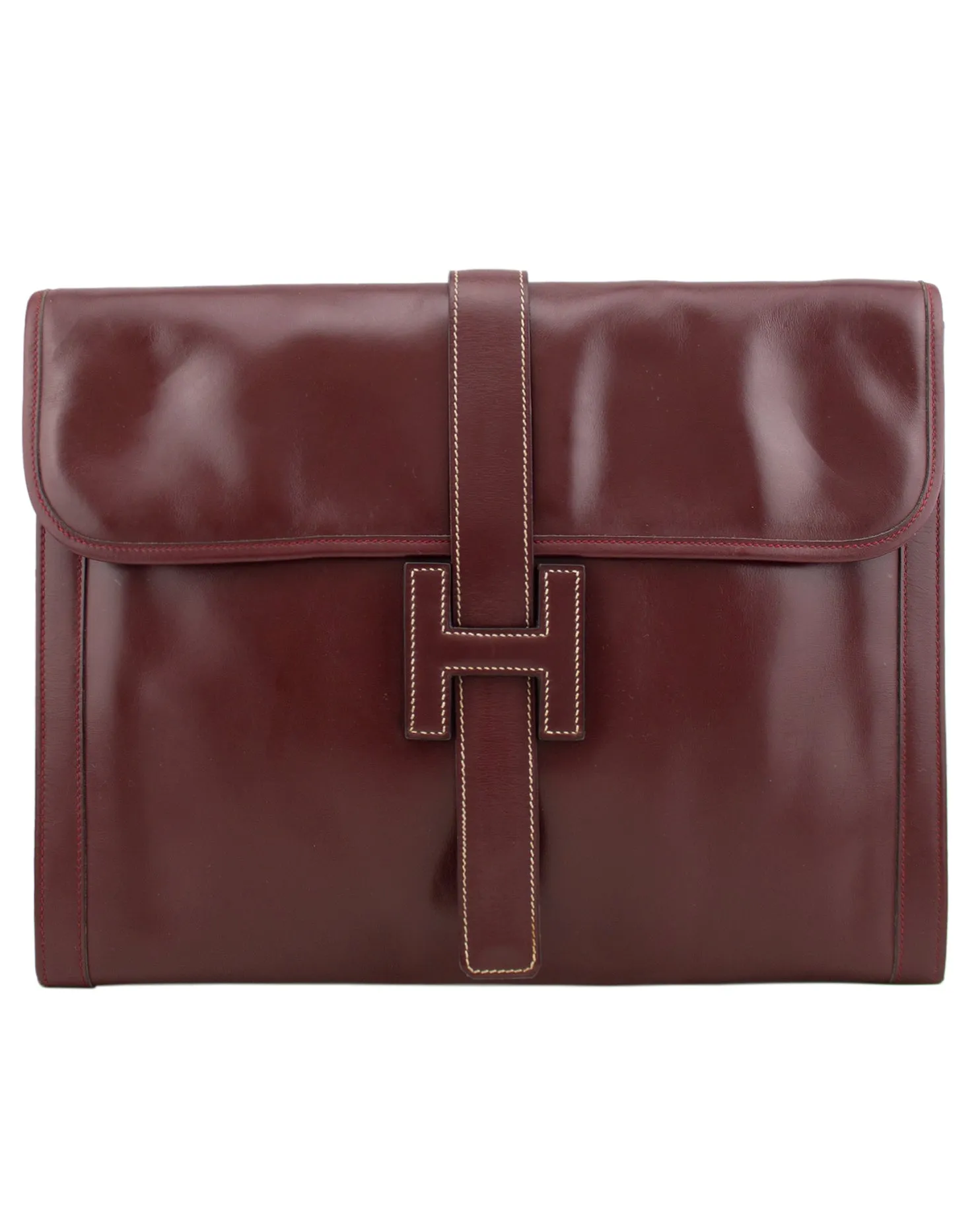 1977 Maroon Leather Jige Clutch