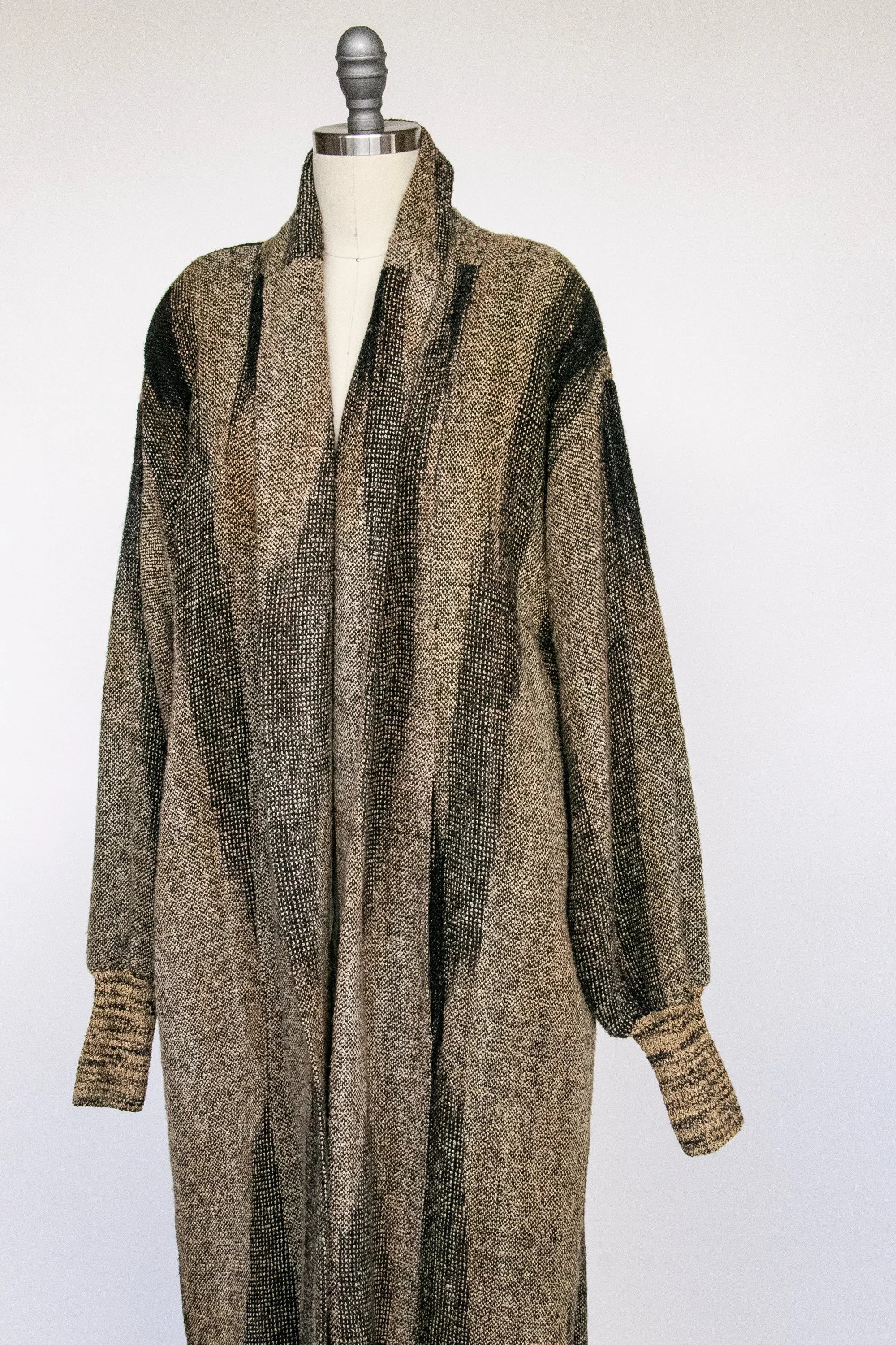 1980s Joan McGee Oversized Hand Woven Silk Duster Cardigan Sweater