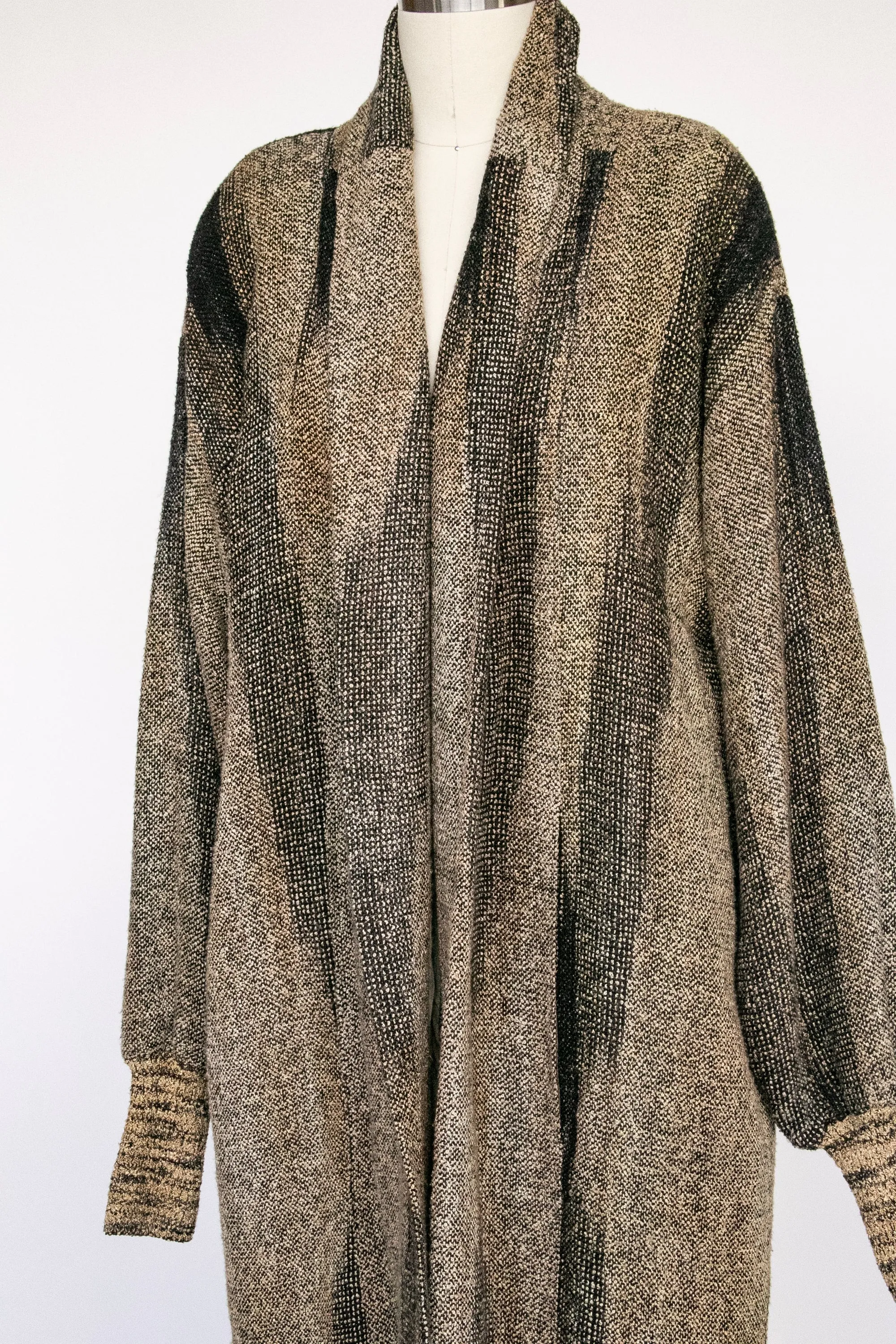 1980s Joan McGee Oversized Hand Woven Silk Duster Cardigan Sweater