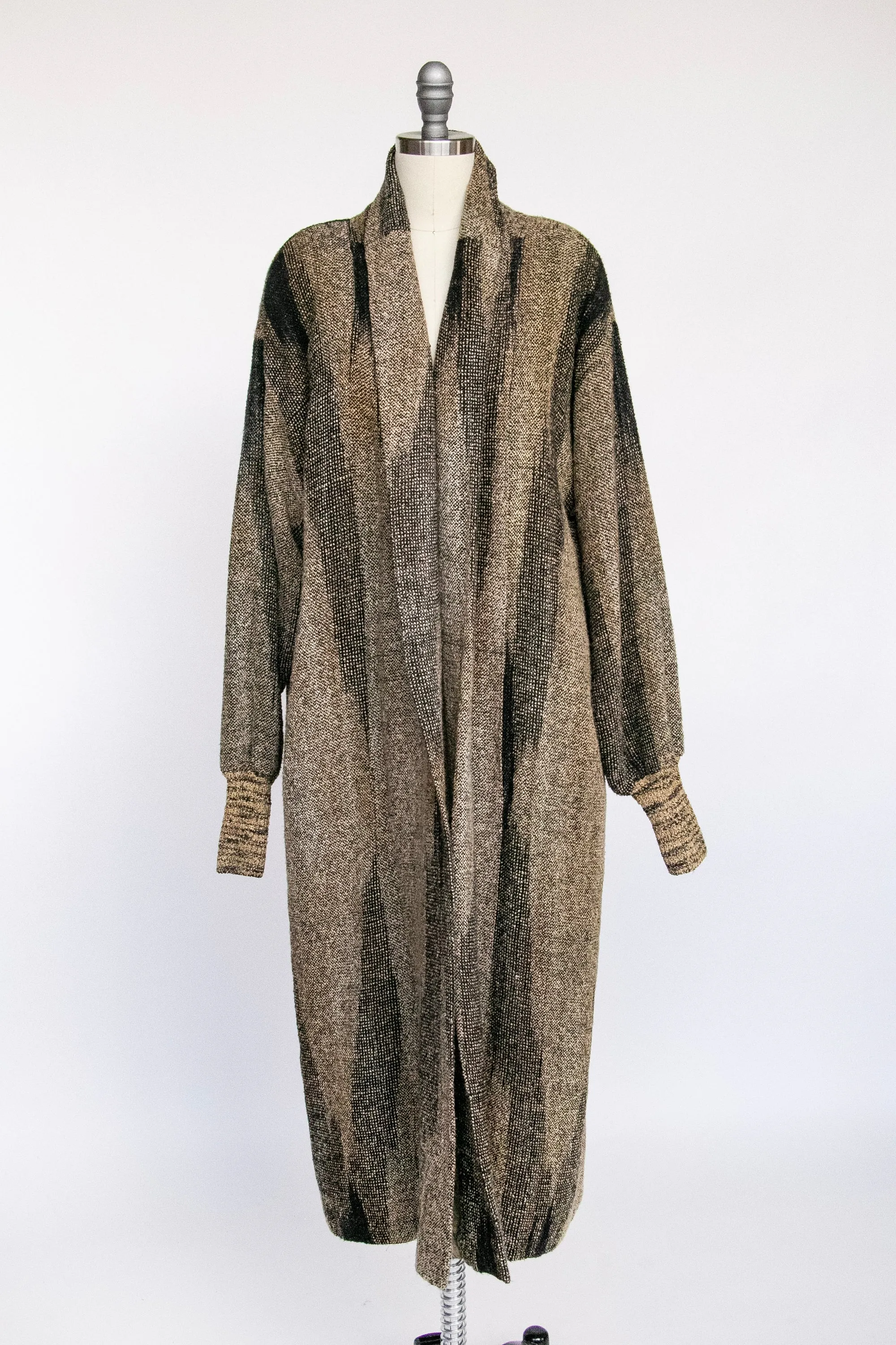 1980s Joan McGee Oversized Hand Woven Silk Duster Cardigan Sweater