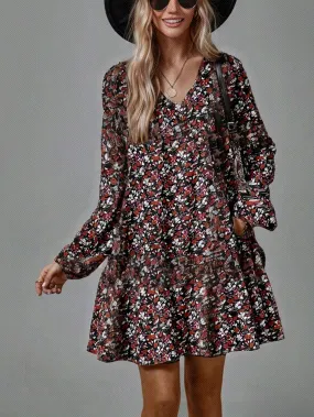 2024 Autumn/Winter New Ditsy Floral Loose Dress For Women