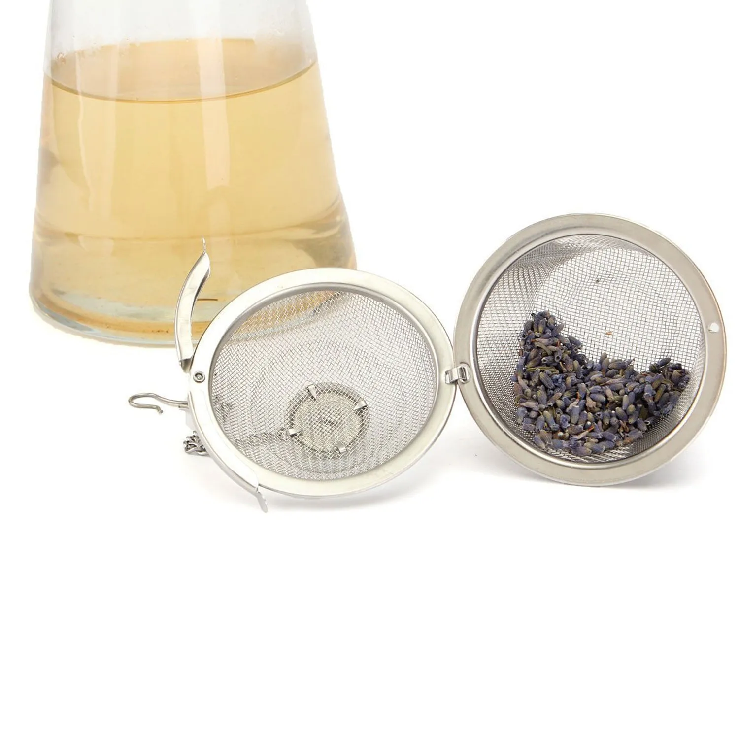 2861 Stainless Steel Spice Tea Filter Herbs Locking Infuser Mesh Ball