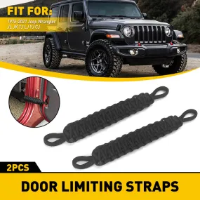 2PCS Polyester Jeep Limiting Straps Belt with Multiple Cross Wave for 76-21 Jeep Wrangler Models