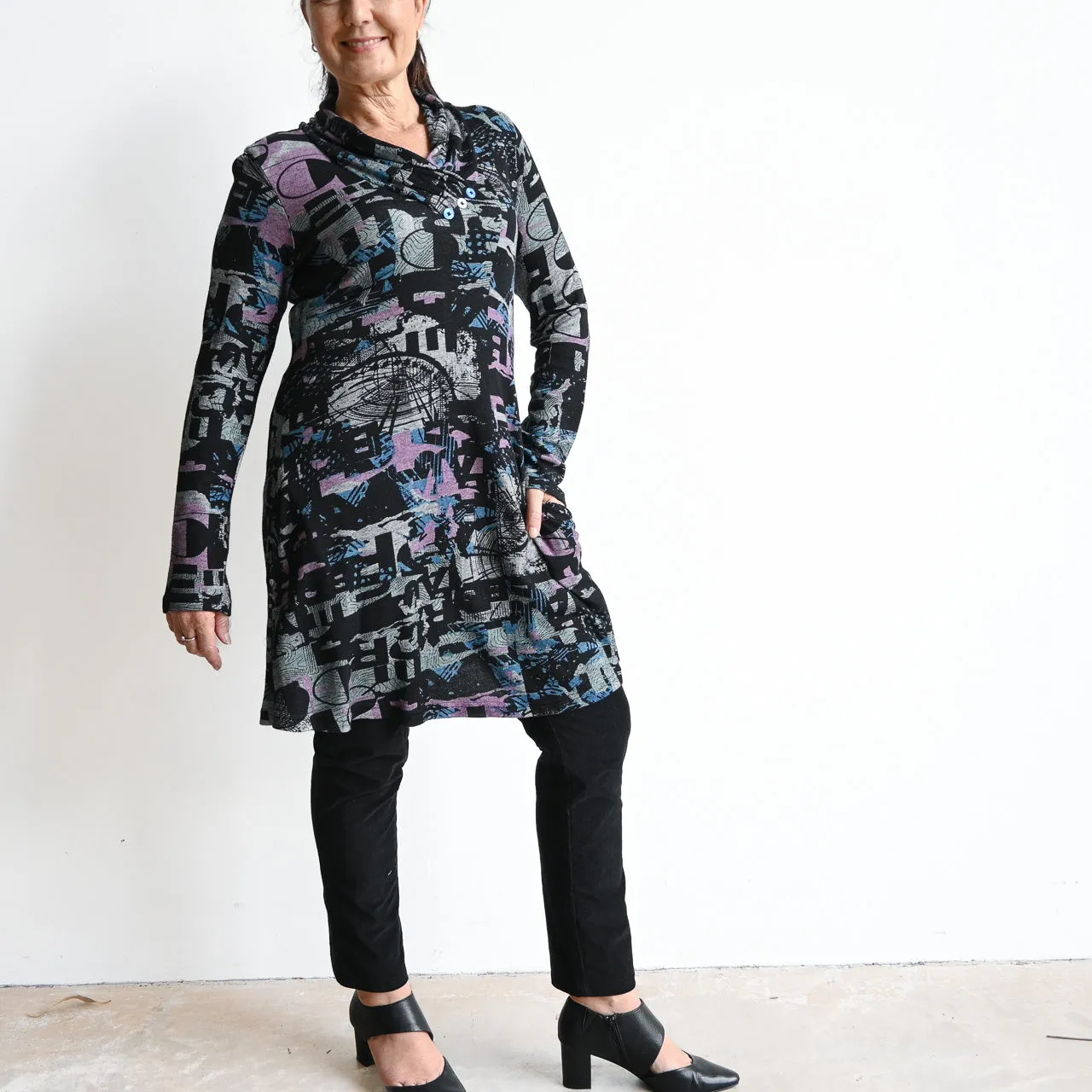 A-line Winter Tunic Top by Orientique Australia - Mozart - Abstract - 22920