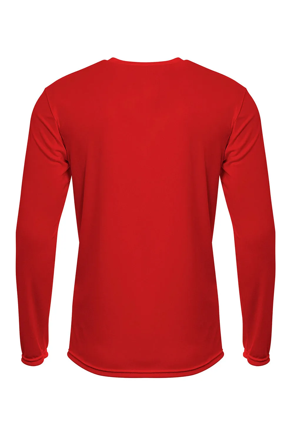 A4 Mens Sprint Moisture Wicking Long Sleeve Crewneck T-Shirt - Scarlet Red