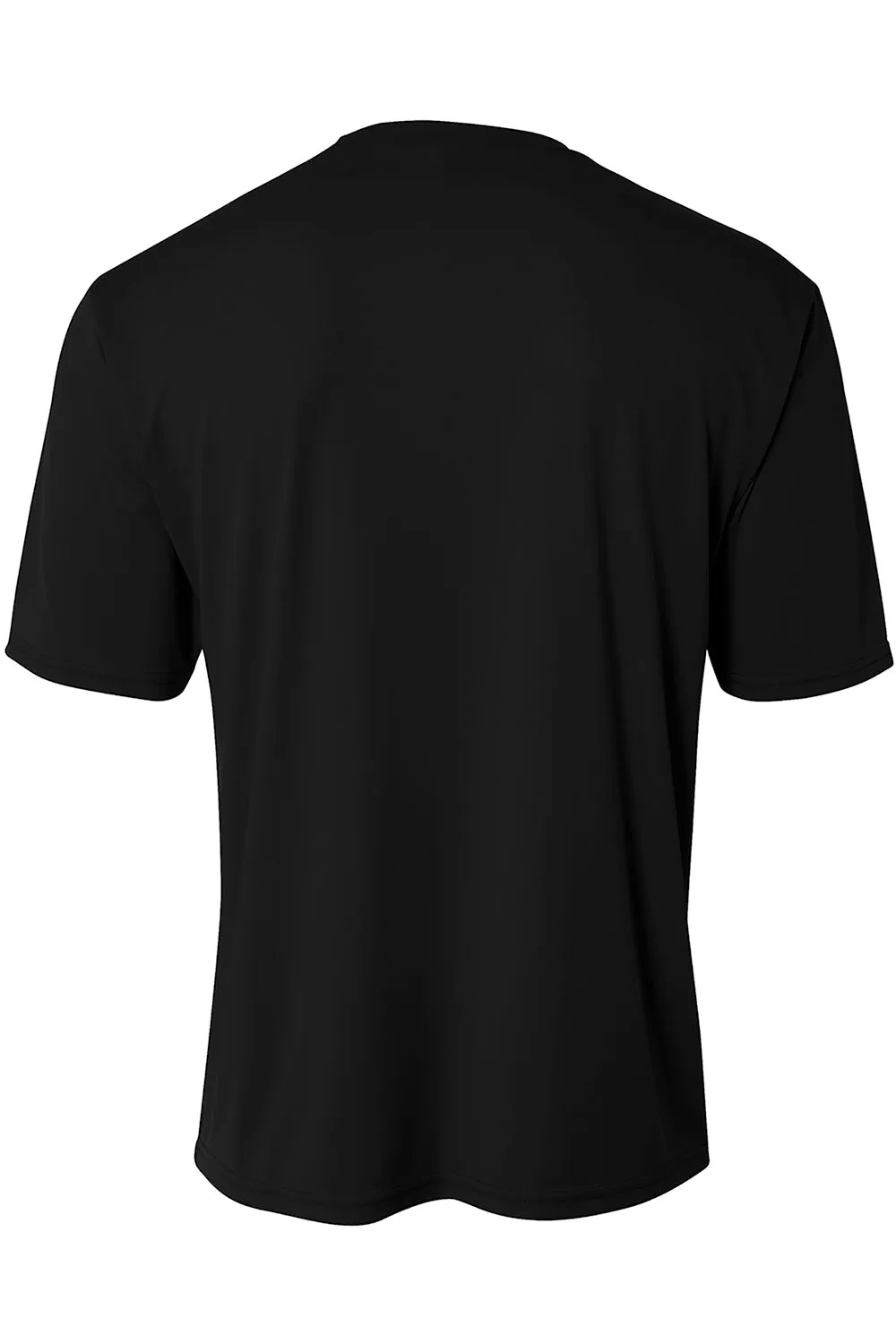 A4 Mens Sprint Performance Moisture Wicking Short Sleeve Crewneck T-Shirt - Black