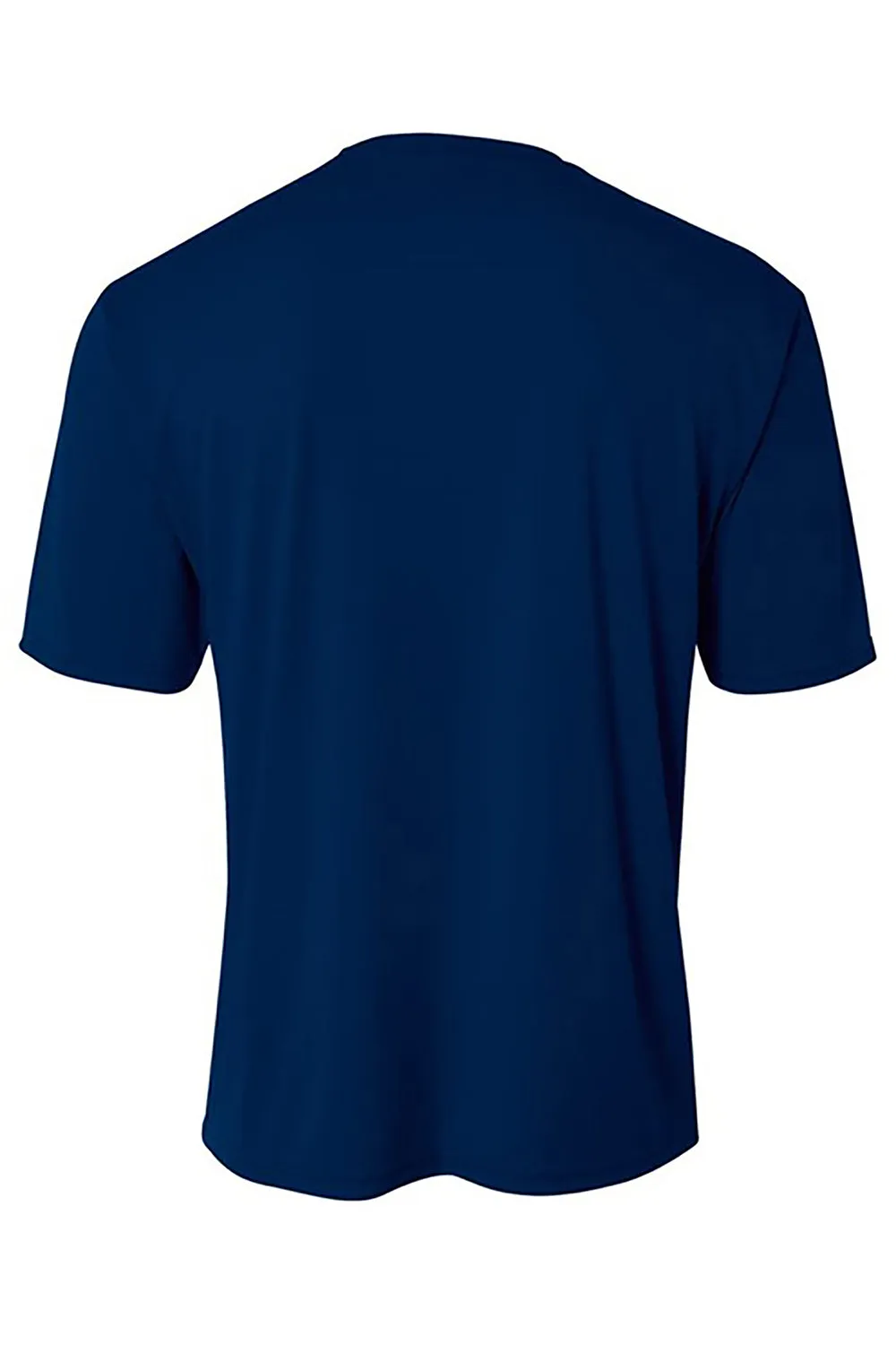 A4 Mens Sprint Performance Moisture Wicking Short Sleeve Crewneck T-Shirt - Navy Blue