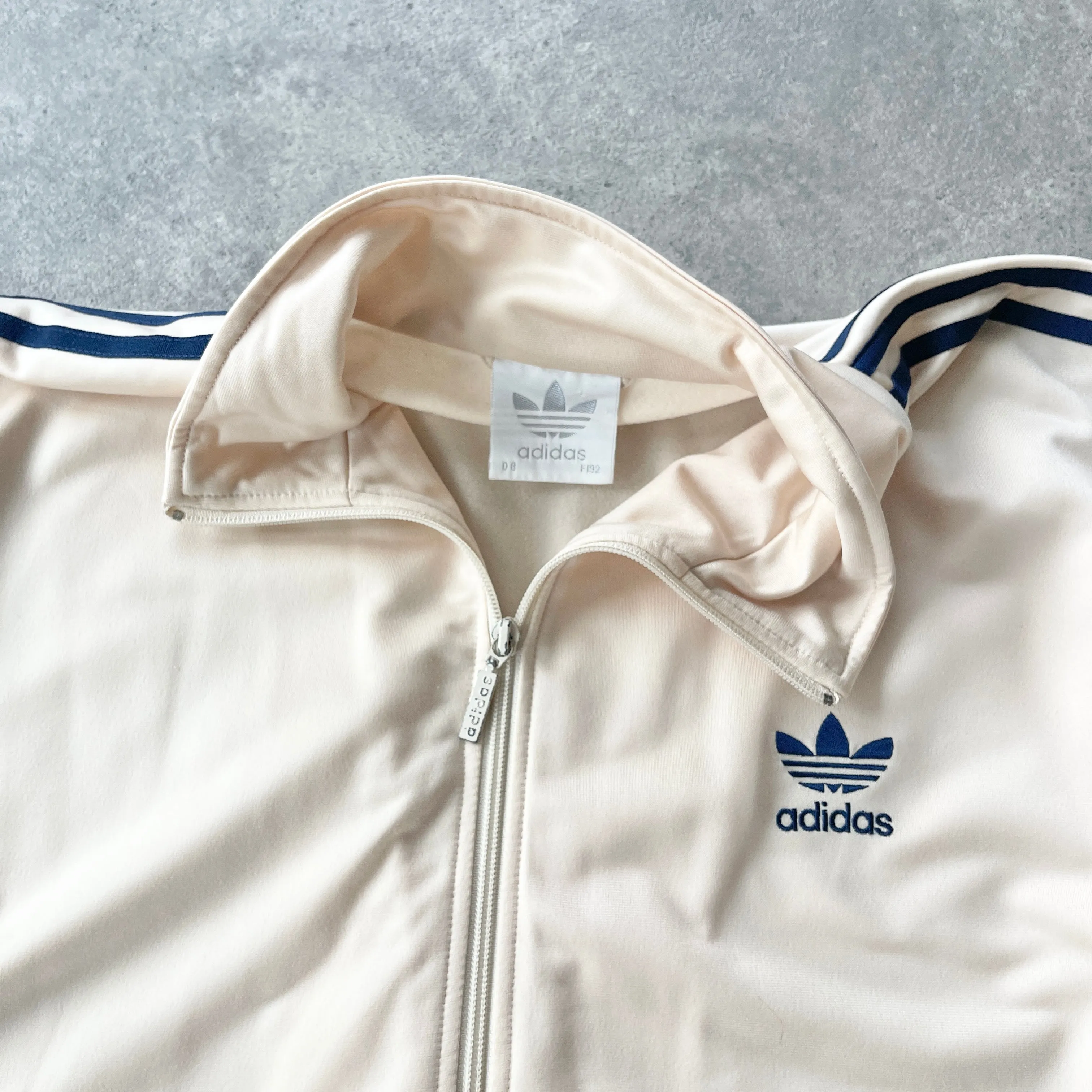 Adidas 1990s heavyweight embroidered track jacket (L)