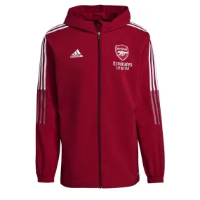 adidas Arsenal FC Official 2021/22 Pre Full Zip Jacket - Adult - Active Maroon