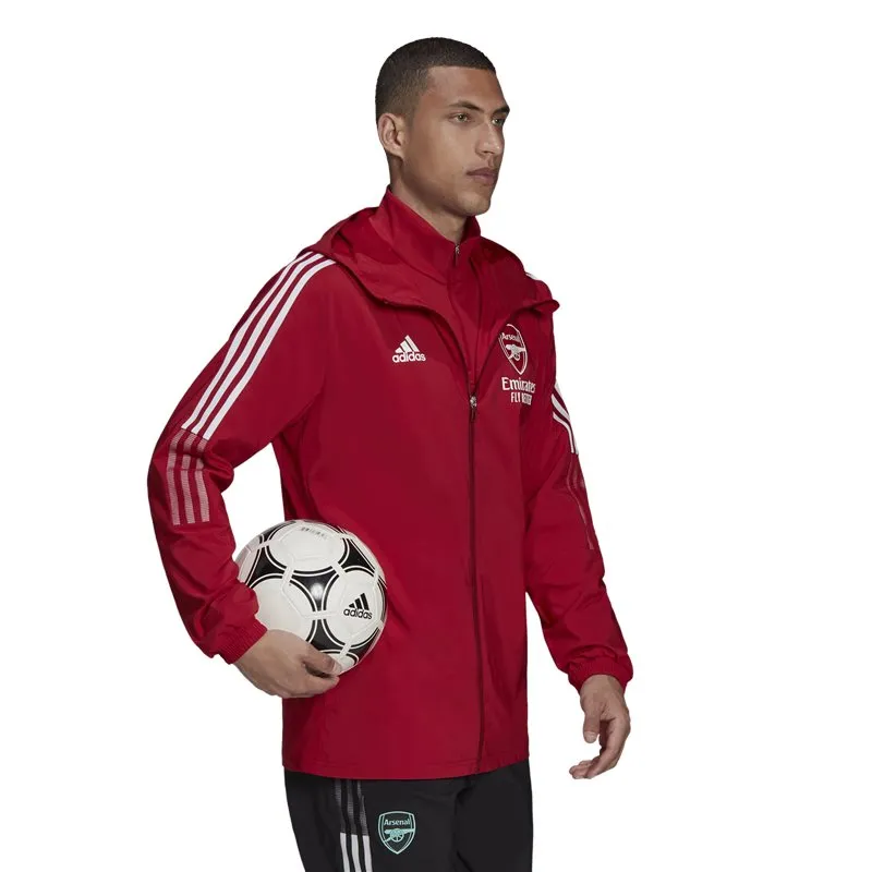 adidas Arsenal FC Official 2021/22 Pre Full Zip Jacket - Adult - Active Maroon