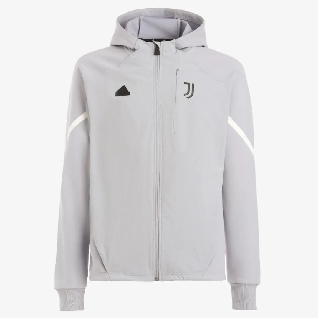 Adidas Juventus Designed for Gameday Full-Zip 23/24 Hoodie-Halo Silver