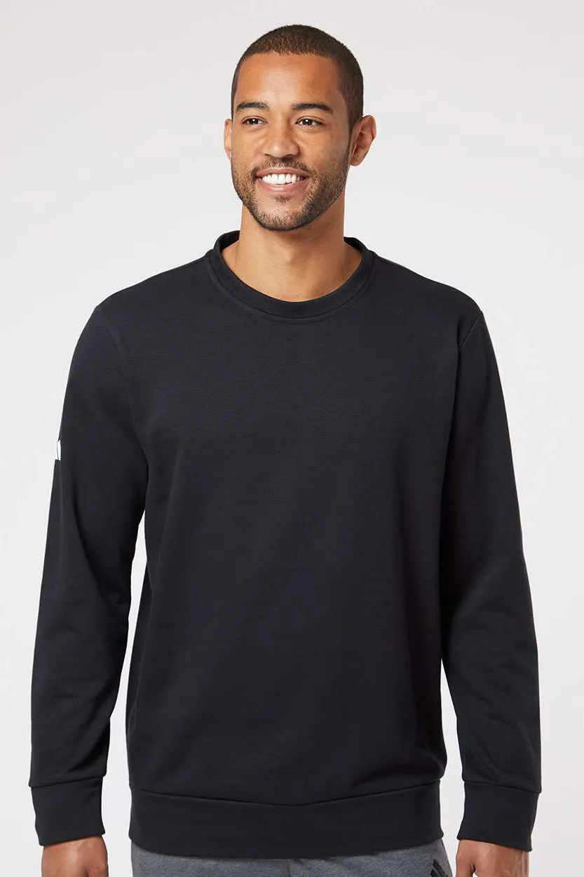 Adidas Mens Fleece Crewneck Sweatshirt - Black - NEW