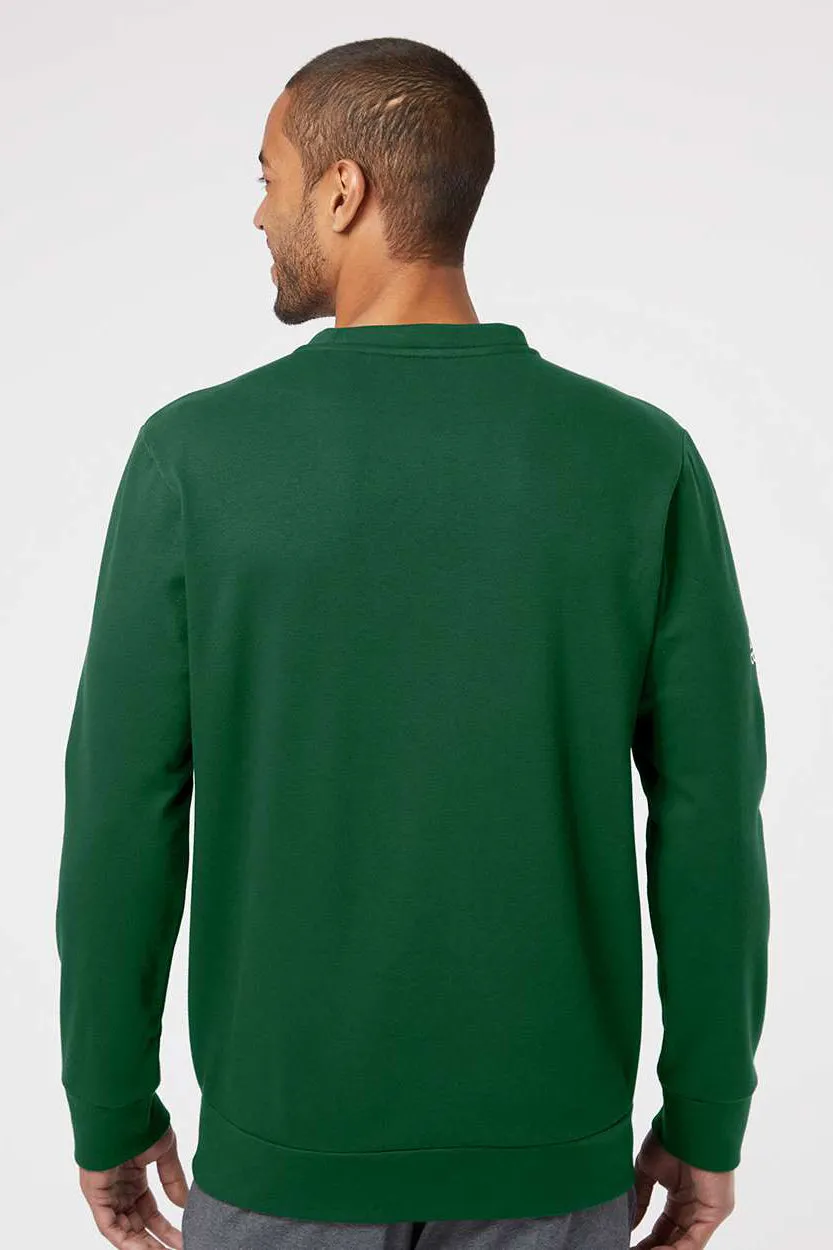 Adidas Mens Fleece Crewneck Sweatshirt - Collegiate Green - NEW