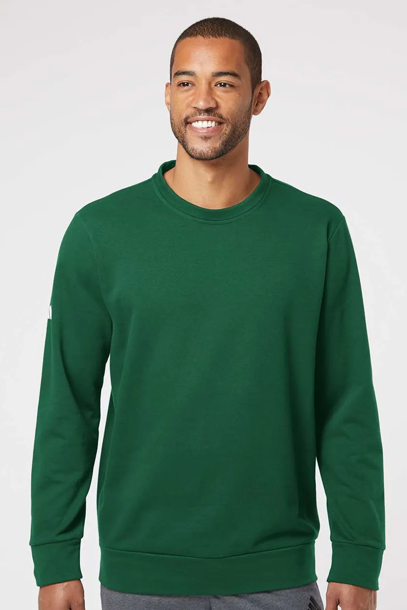 Adidas Mens Fleece Crewneck Sweatshirt - Collegiate Green - NEW