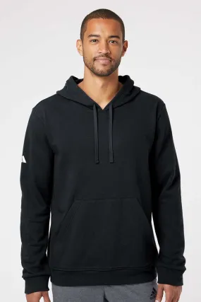 Adidas Mens Fleece Hooded Sweatshirt Hoodie - Black - NEW