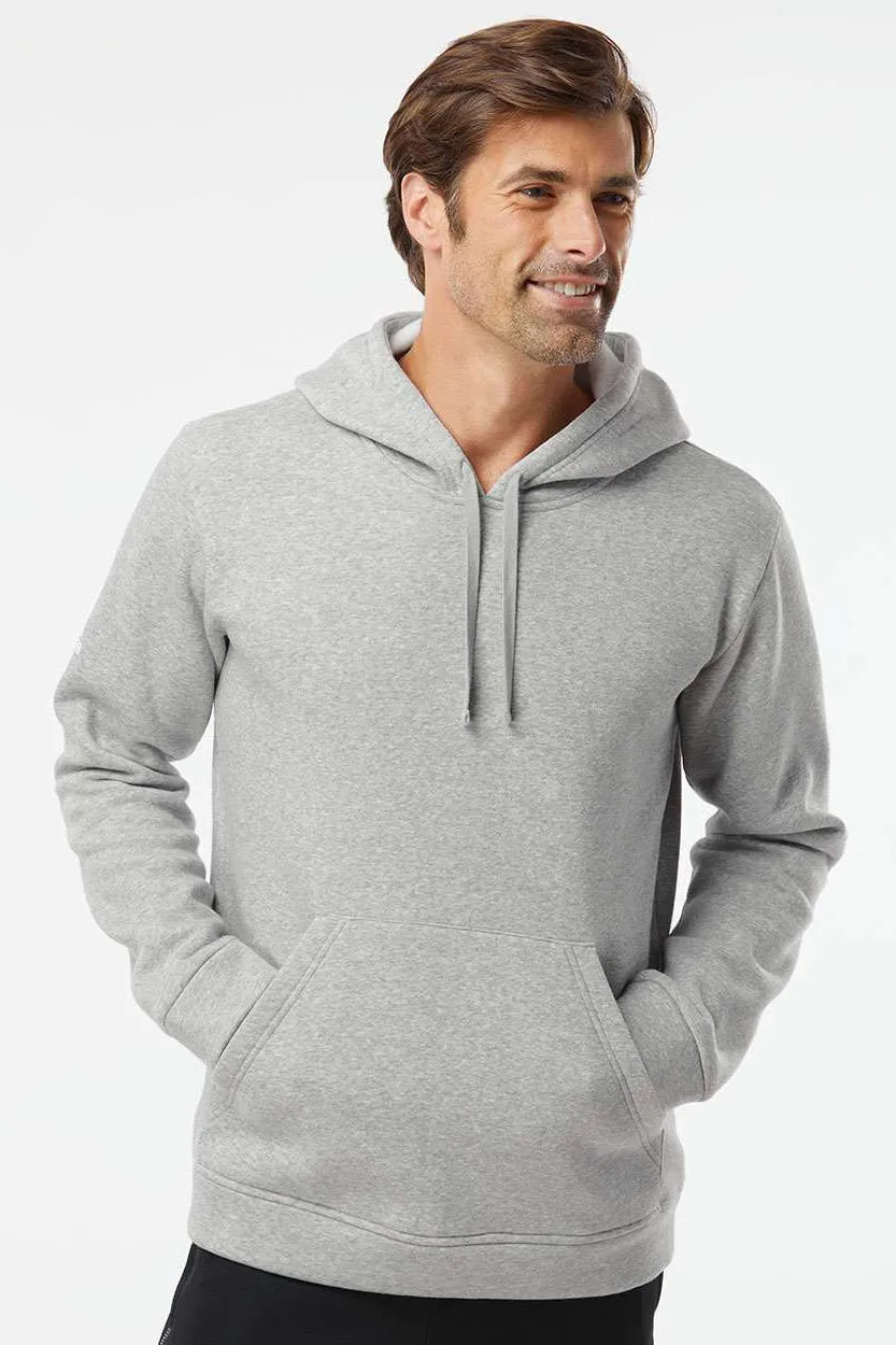 Adidas Mens Fleece Hooded Sweatshirt Hoodie - Heather Grey - NEW