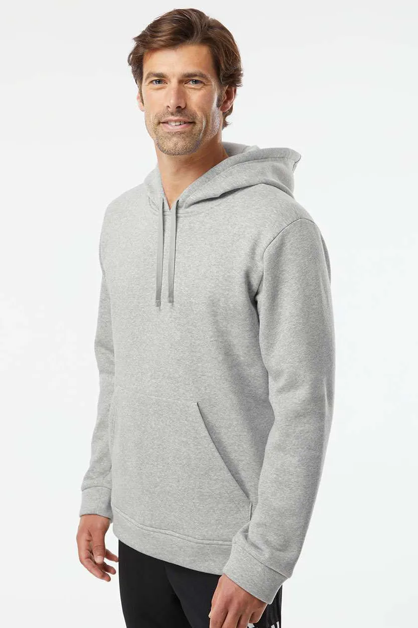 Adidas Mens Fleece Hooded Sweatshirt Hoodie - Heather Grey - NEW