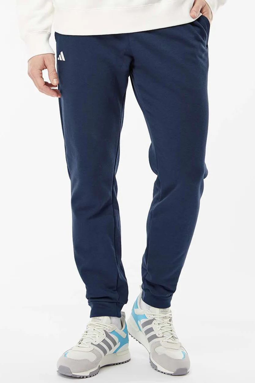 Adidas Mens Fleece Jogger Sweatpants w/ Pockets - Collegiate Navy Blue - NEW