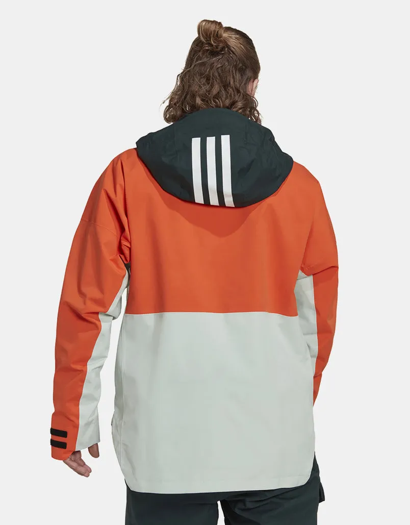 adidas Terrex 2L Anorak 2023 Snowboard Jacket - Semi Impact Orange/Shadow Green/Lineen Green