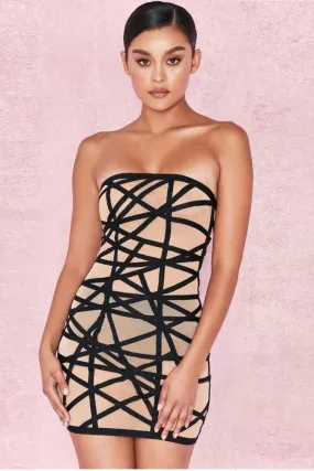 Amily Nude Mini Bandage Dress