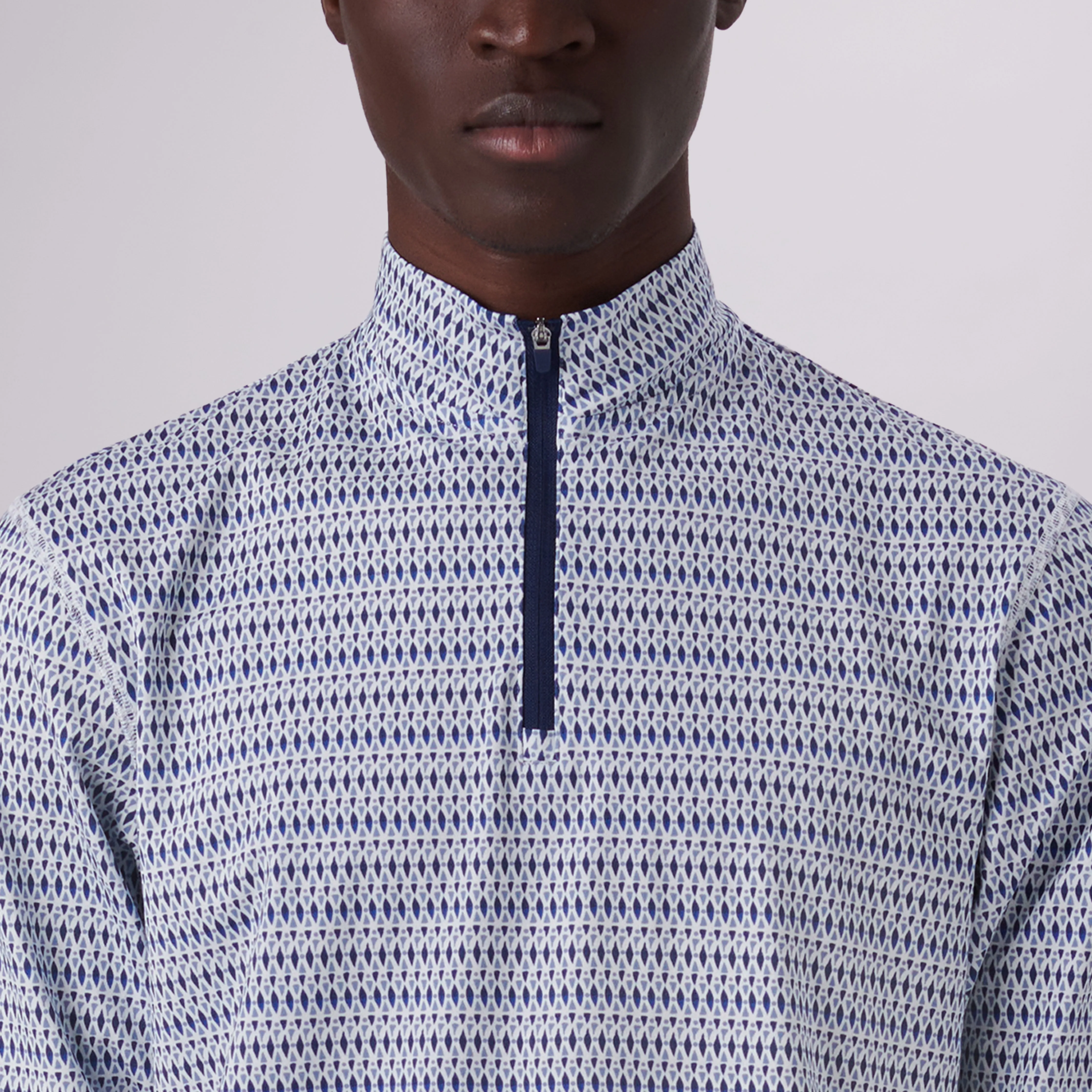 Anthony Harlequin Print OoohCotton Quarter Zip Pullover