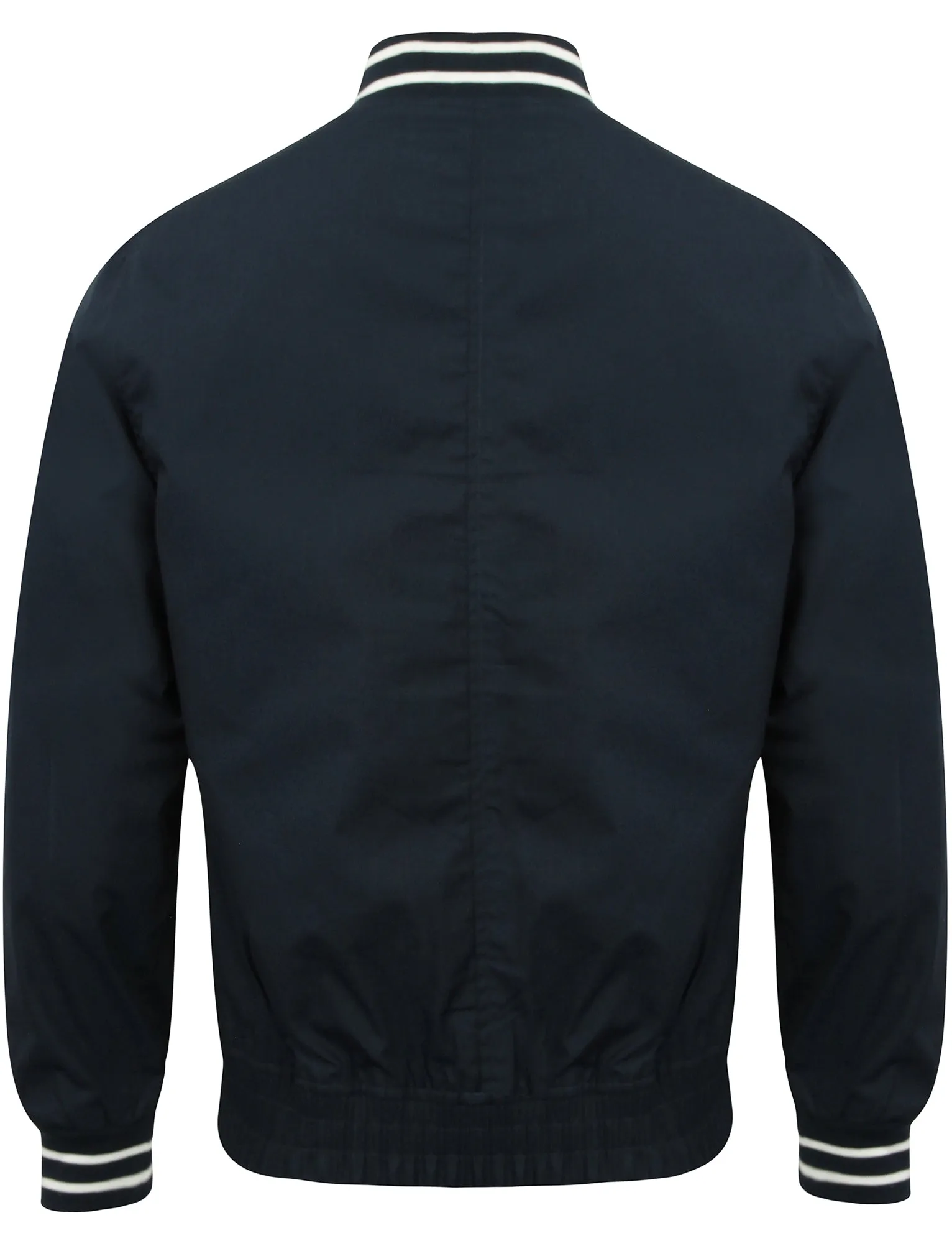 Ardsley Ribbed Detail Cotton Bomber Jacket in True Navy - Le Shark