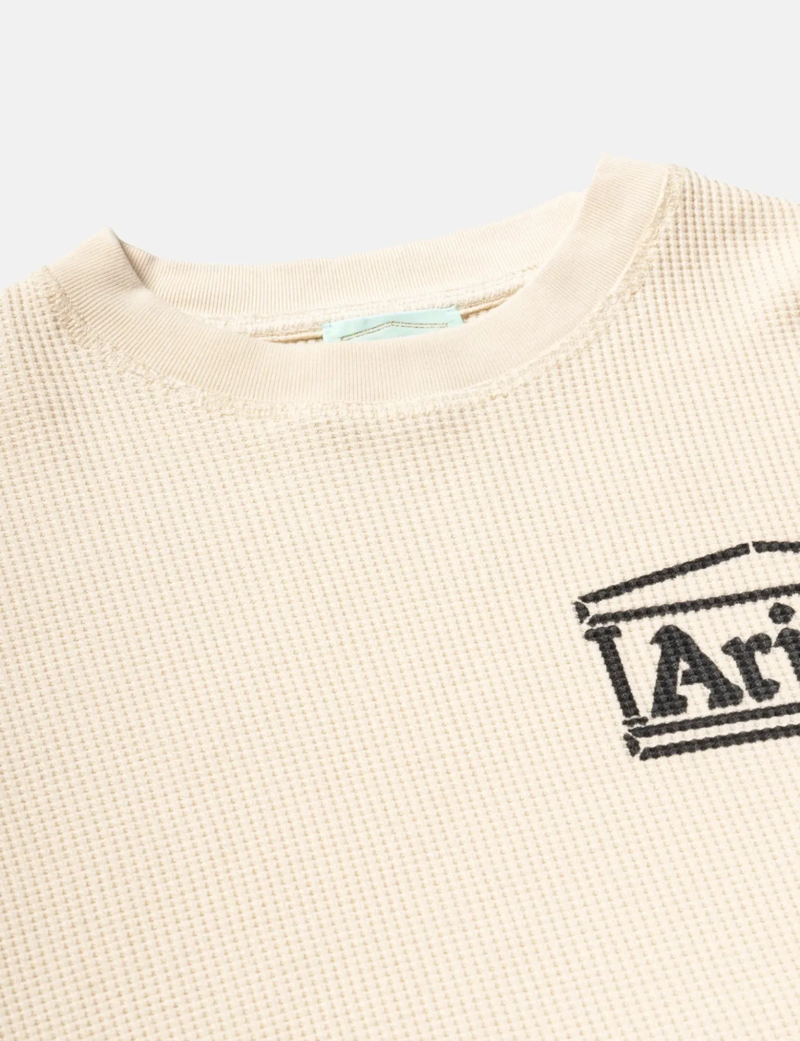 Aries Waffle Long Sleeve T-Shirt - Ecru