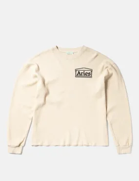 Aries Waffle Long Sleeve T-Shirt - Ecru