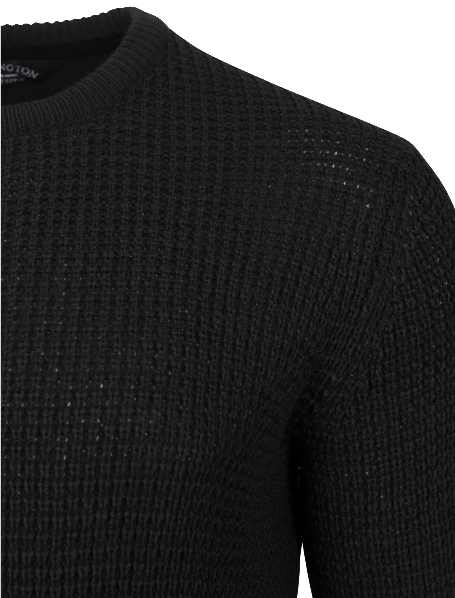 Auldhome Waffle Knit Jumper in Black - Kensington Eastside