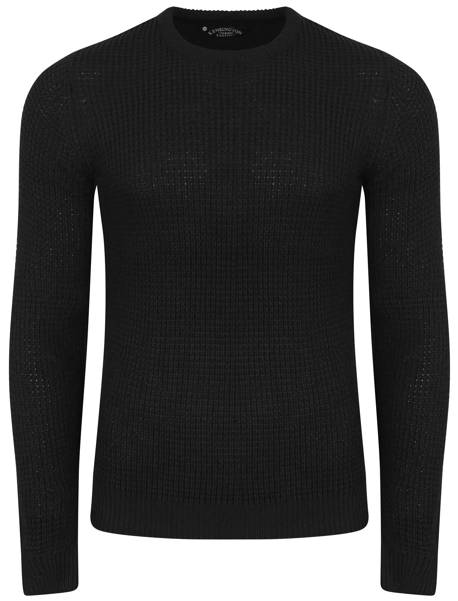 Auldhome Waffle Knit Jumper in Black - Kensington Eastside