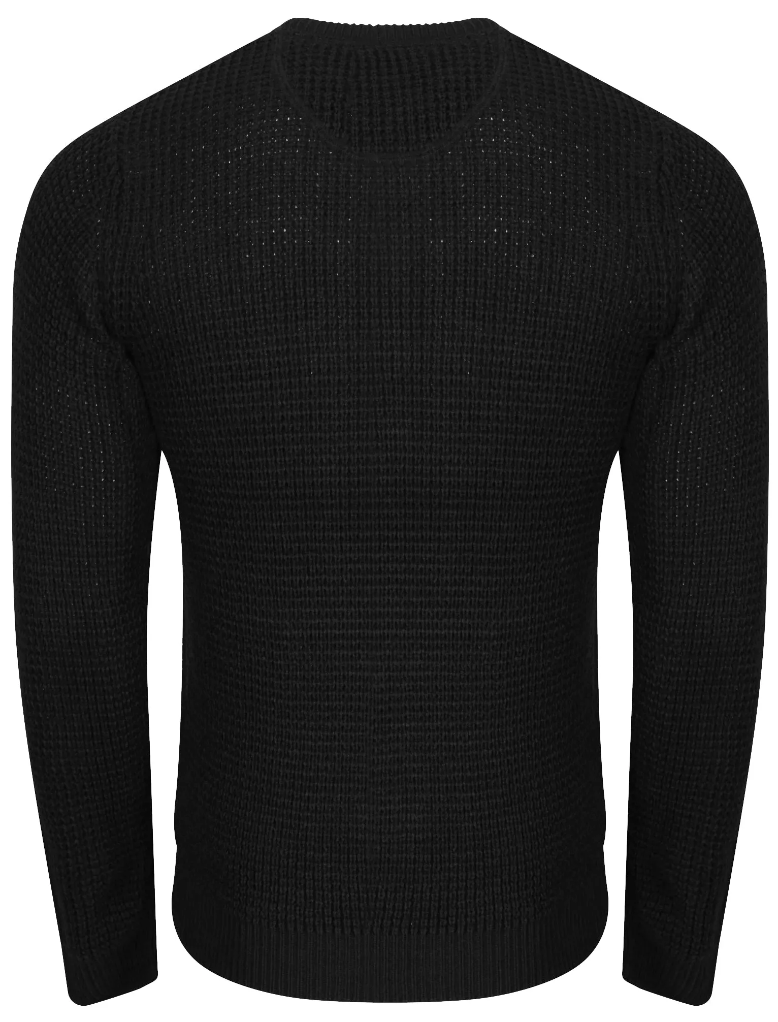 Auldhome Waffle Knit Jumper in Black - Kensington Eastside