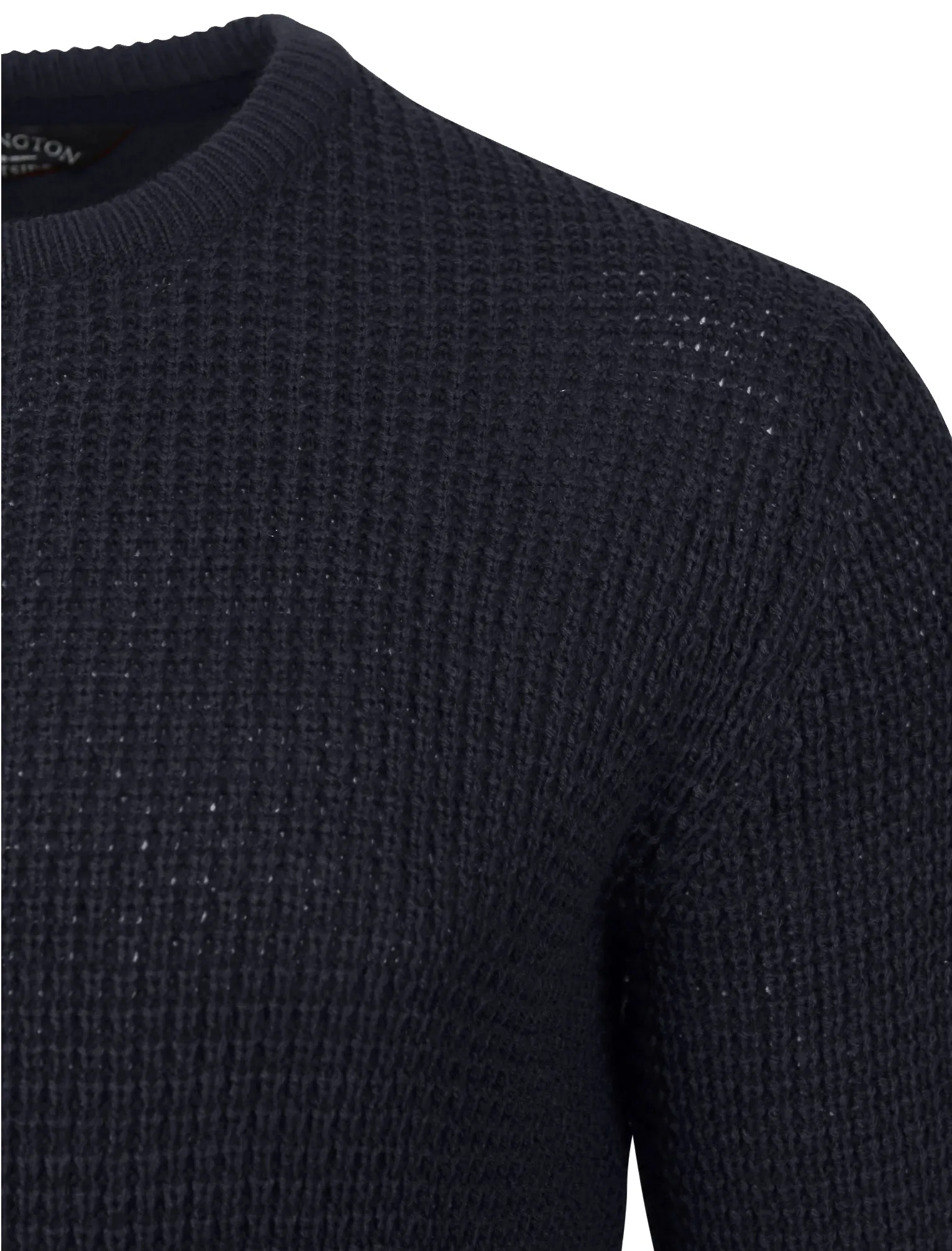 Auldhome Waffle Knit Jumper in Dark Navy - Kensington Eastside