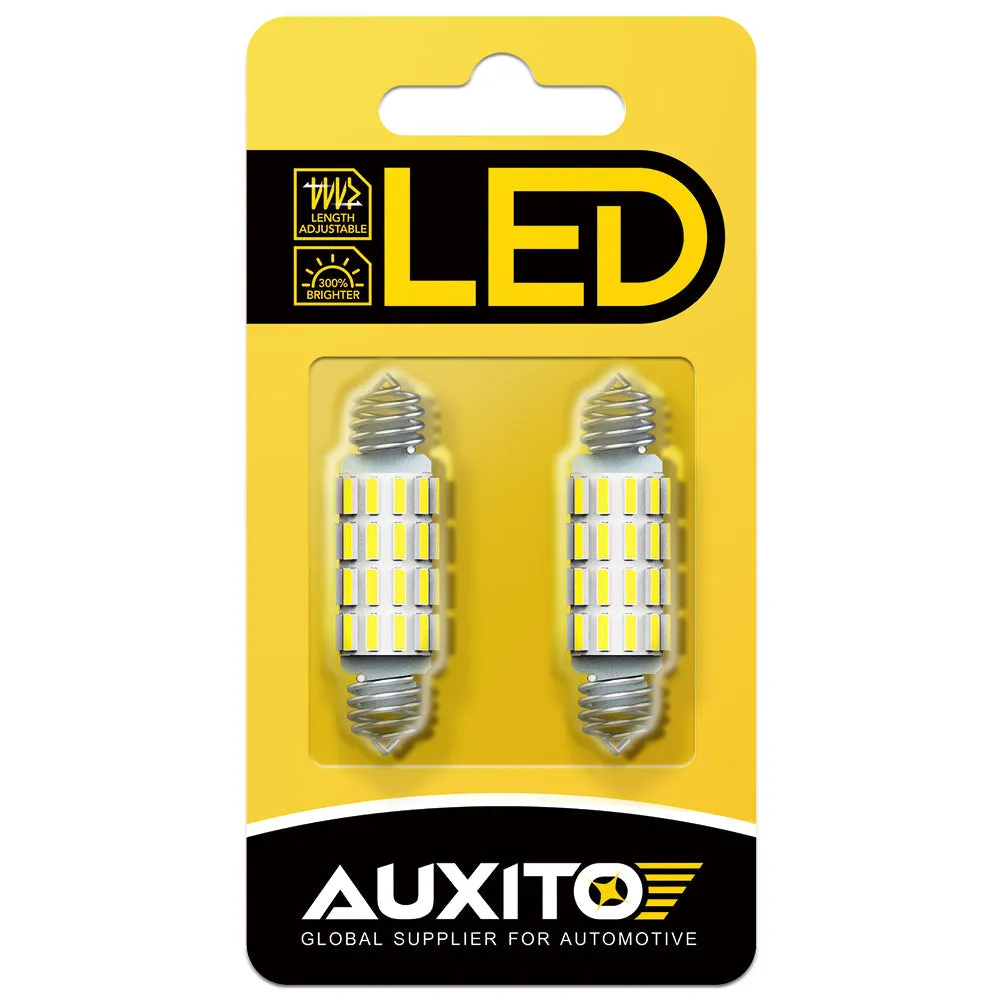 AUXITO Spring Retractable 578 LED Bulb Festoon 211-2 212-2 Light Bulb Interior Lights