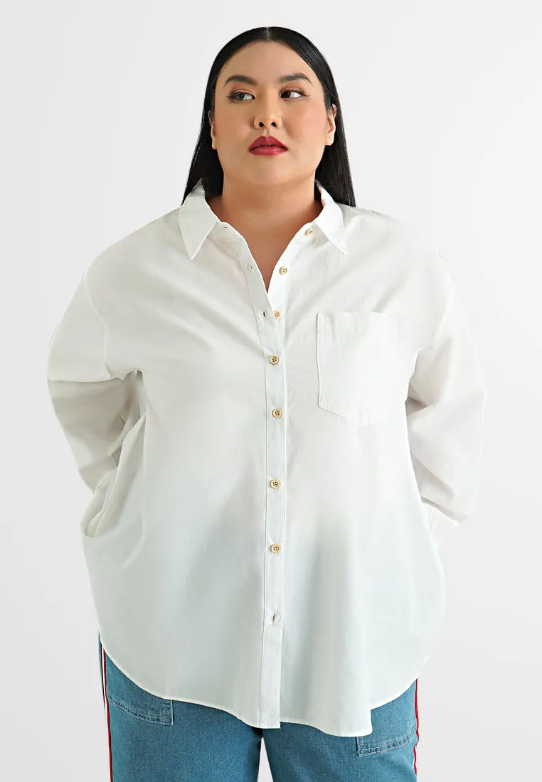 Aydan Varsity Cotton Basic Boxy Shirt