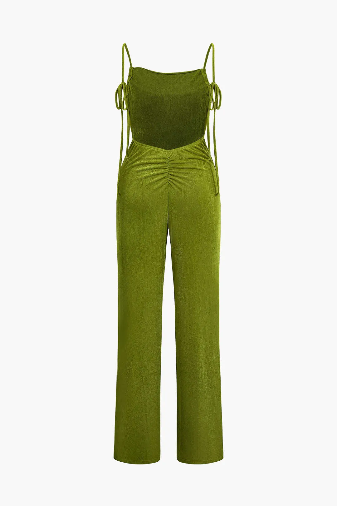 Backless Ruched Slip Jumpsuit