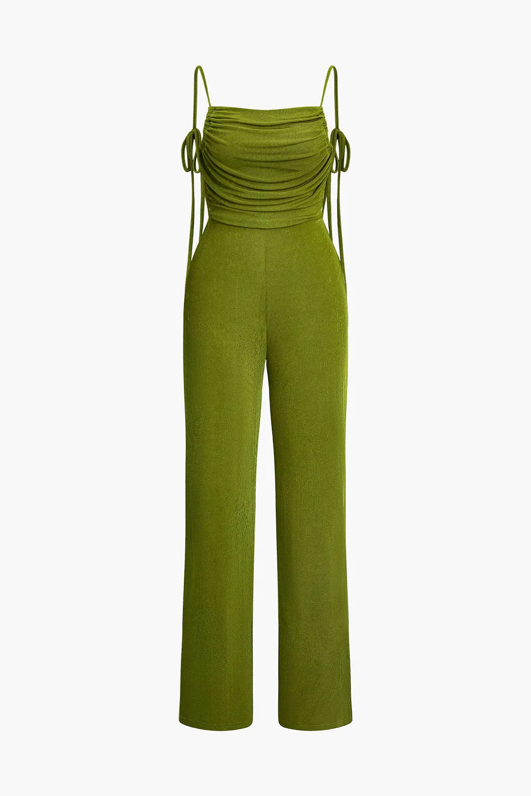 Backless Ruched Slip Jumpsuit