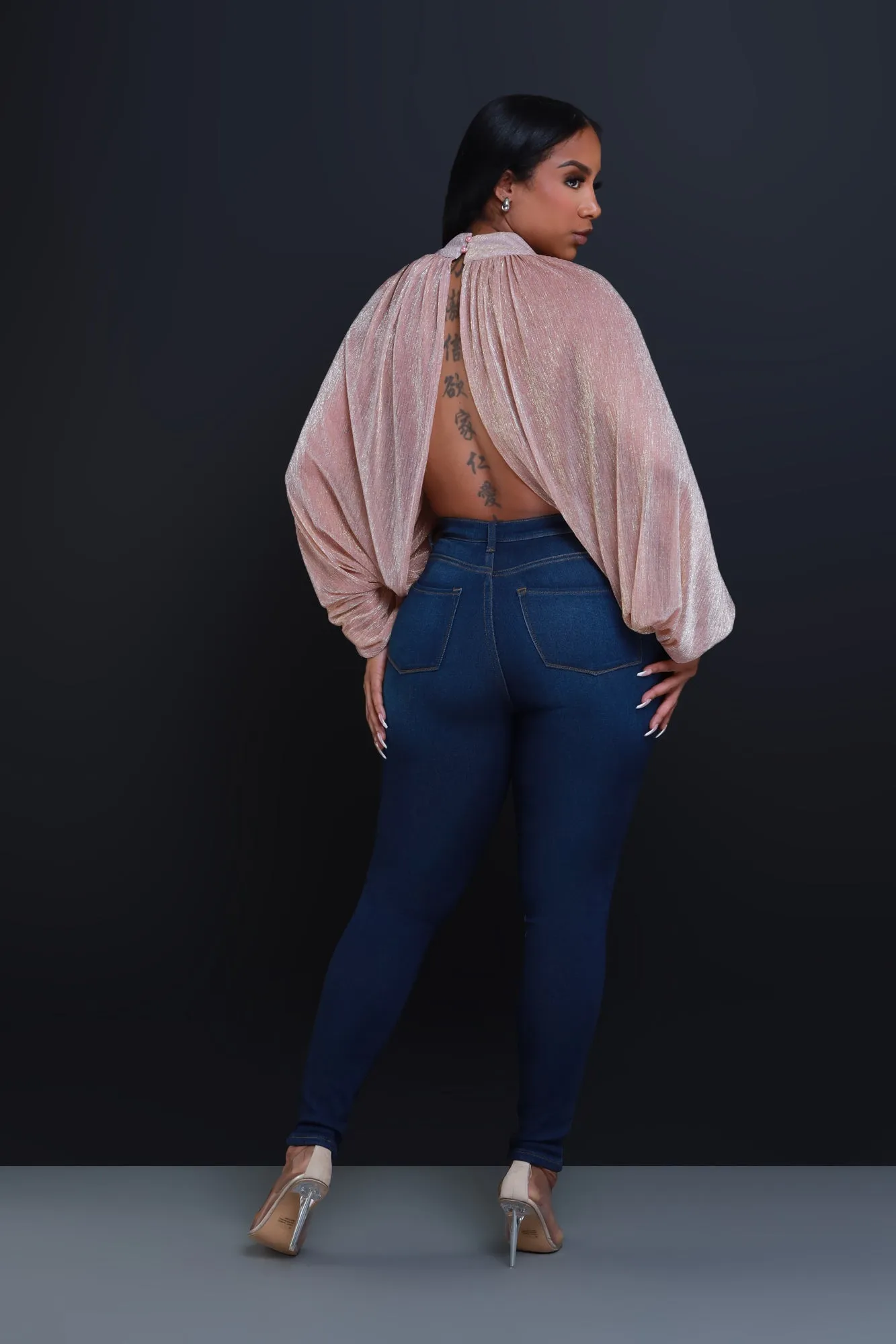 Backstage Pass Sheer Open Front Top - Pink