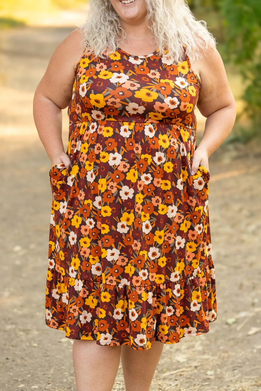 Bailey Dress - Brown Fall Floral