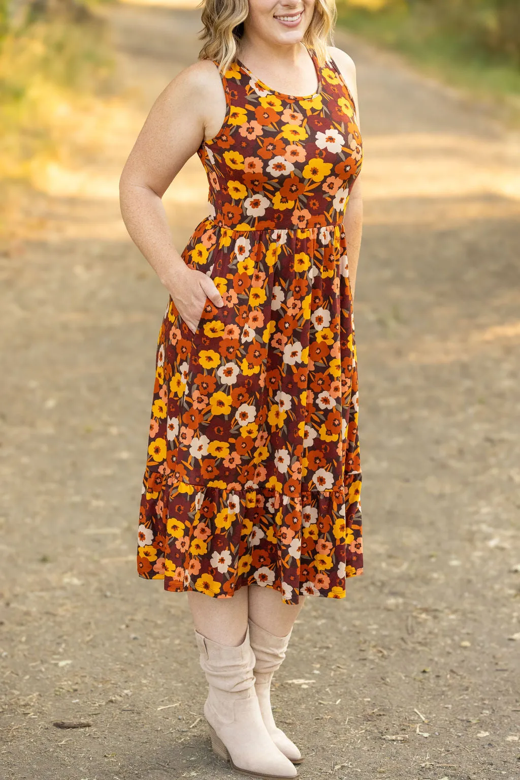 Bailey Dress - Brown Fall Floral