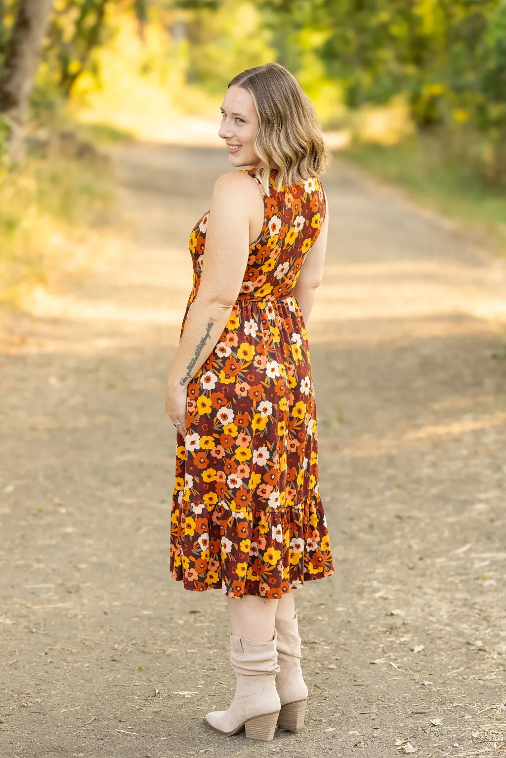 Bailey Dress - Brown Fall Floral