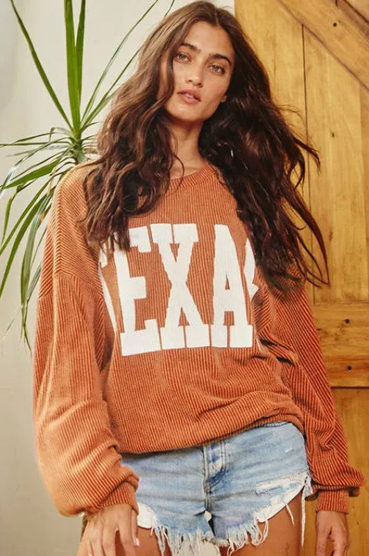 balloon sleeve Texas pullover - spice