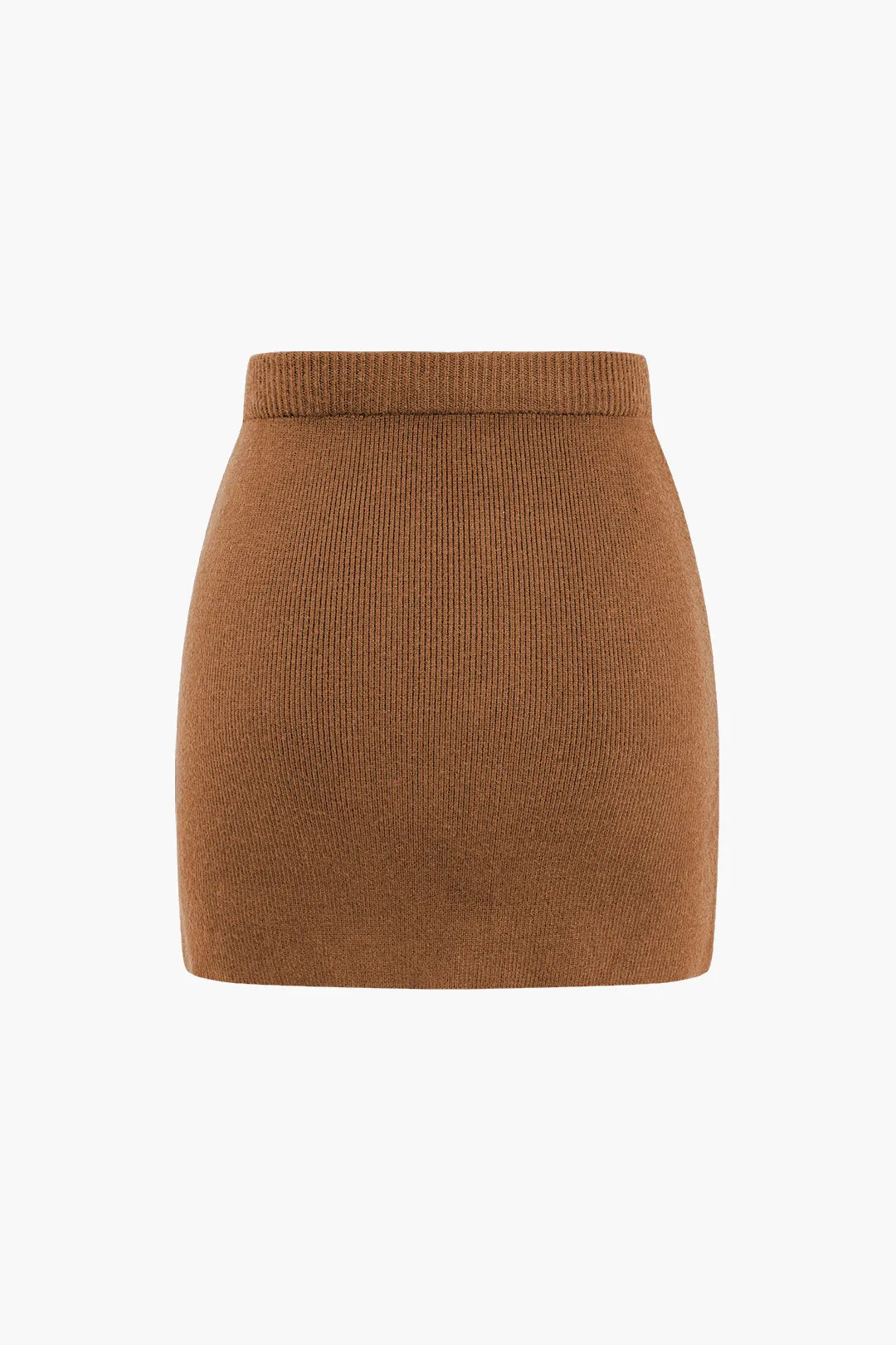 Basic Solid Knit Mini Skirt