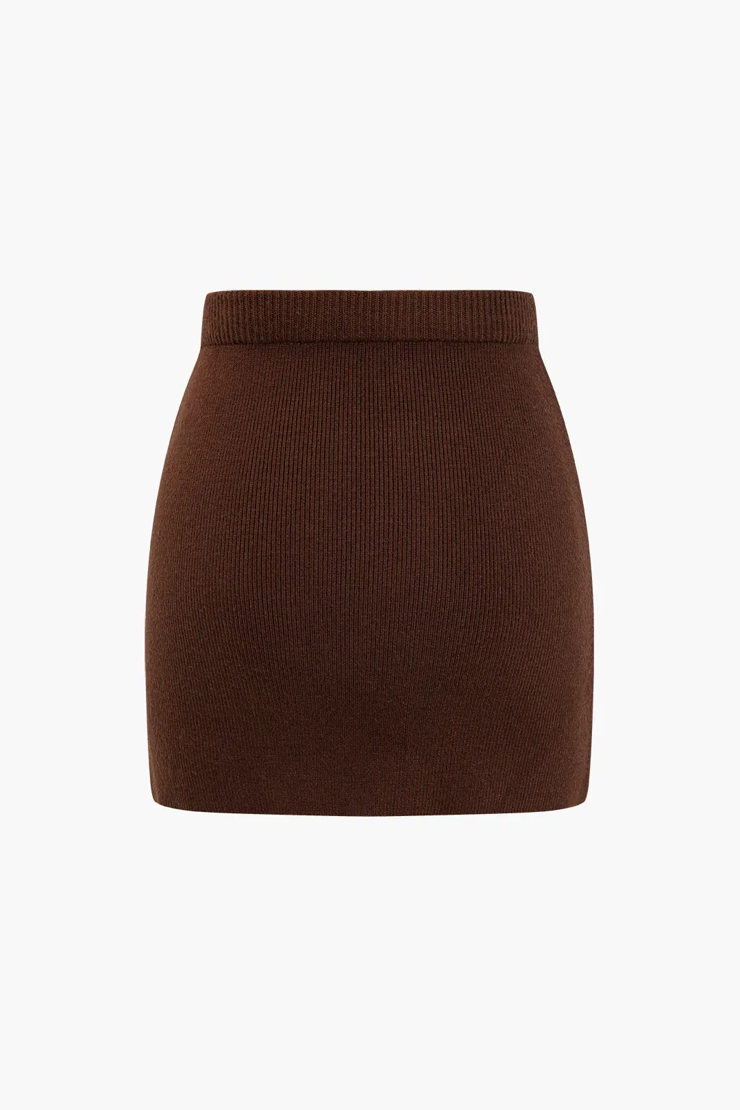 Basic Solid Knit Mini Skirt