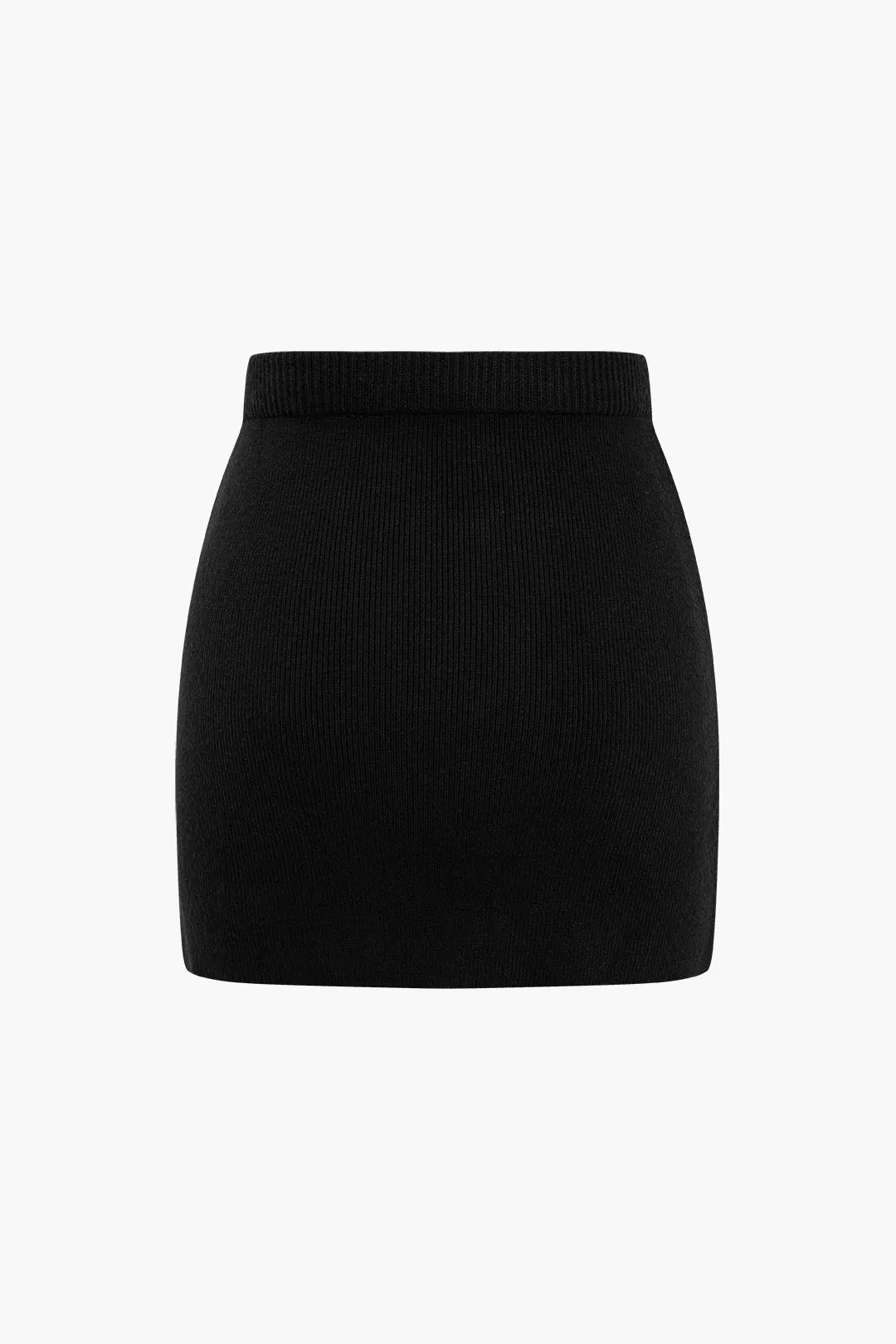 Basic Solid Knit Mini Skirt