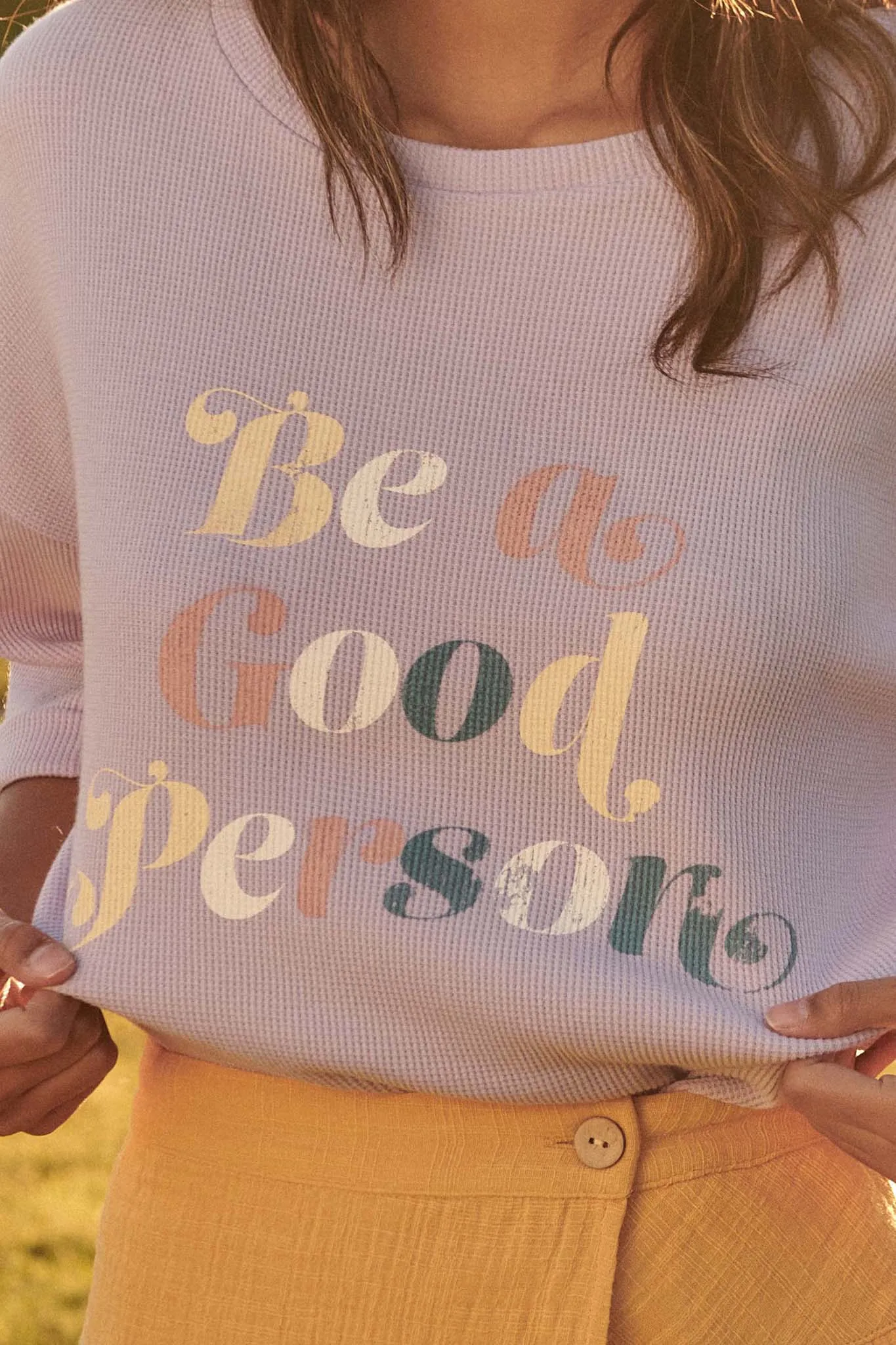 Be a Good Person Graphic Waffle Tee