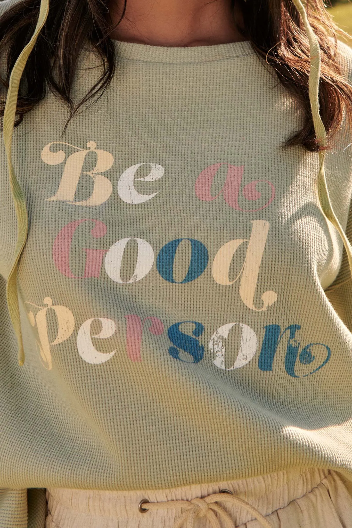 Be a Good Person Graphic Waffle Tee