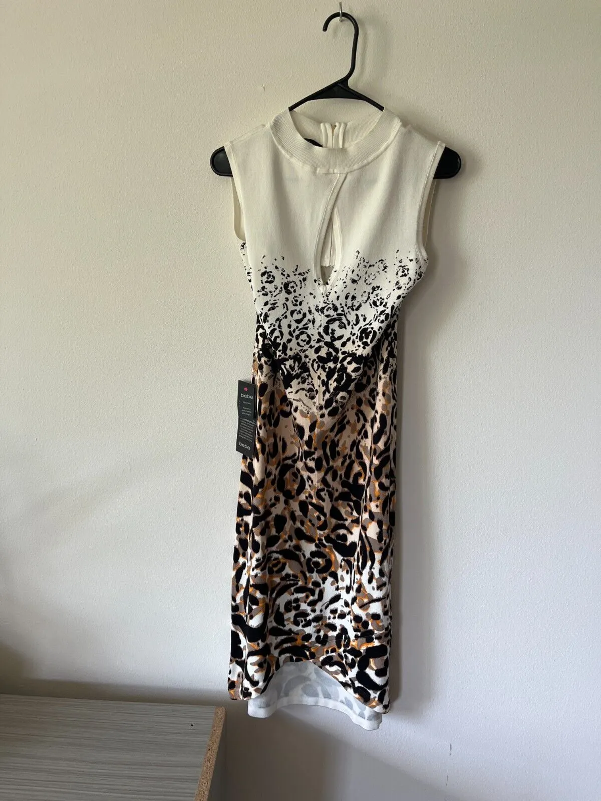 BEBE ombre leopard dress, sz L