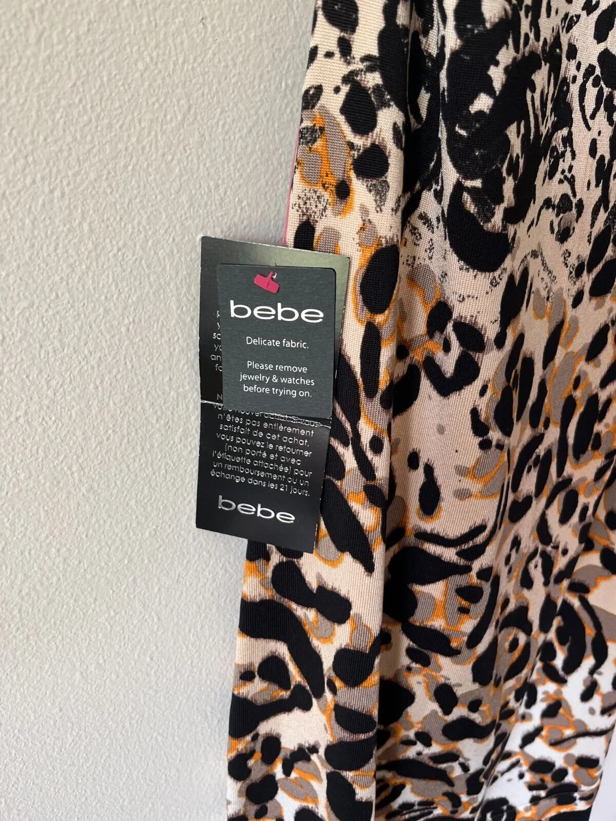 BEBE ombre leopard dress, sz L