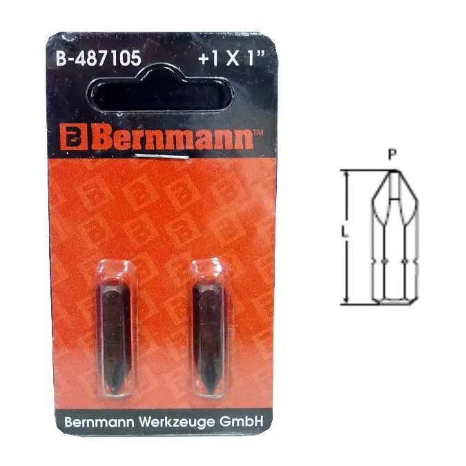 Bernmann Cross Point Philips Screwdriver Bit (1/4" Hex Shank )